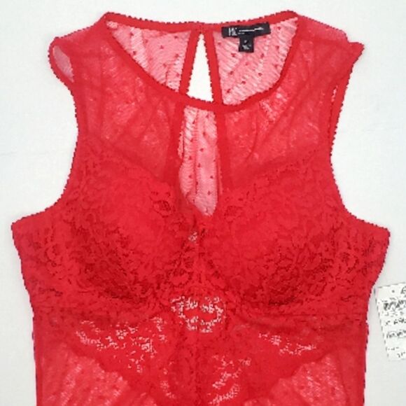 Red Lace Bodysuit - Picture 1 of 7